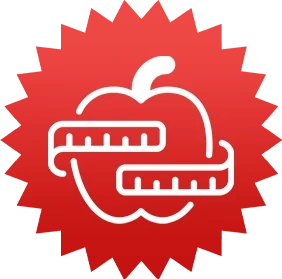 Apple and measuring-tape icon representing appetite and craving support