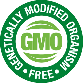 Genetically Modified Organism Free seal from the seller's artwork