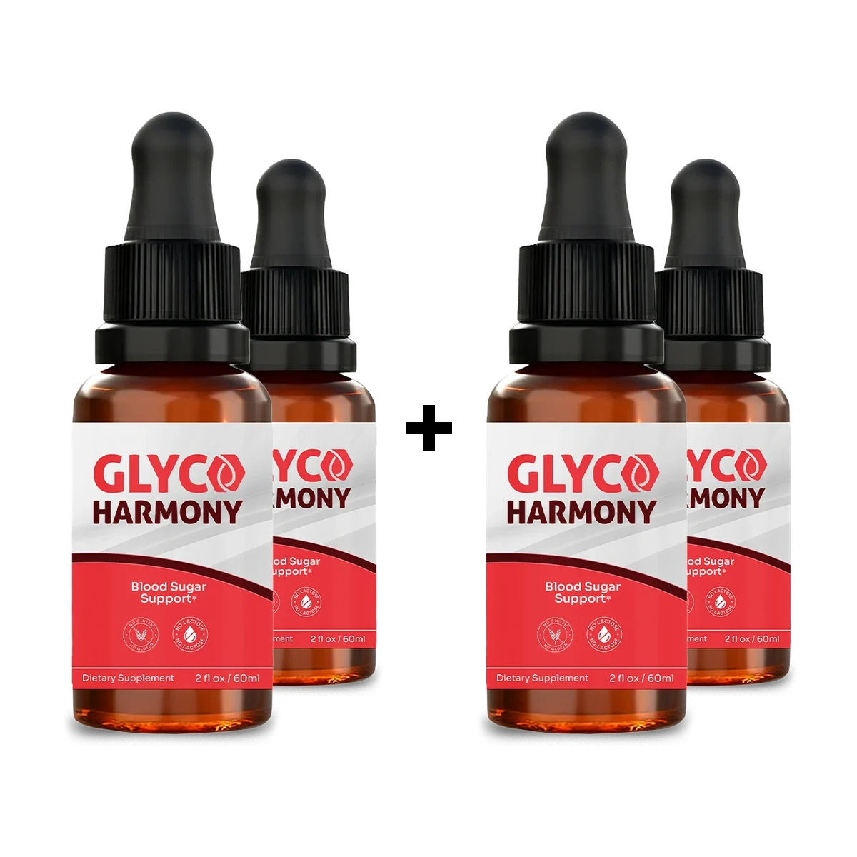 Glyco Harmony 4-bottle pack: two bottles plus two, red and white labels